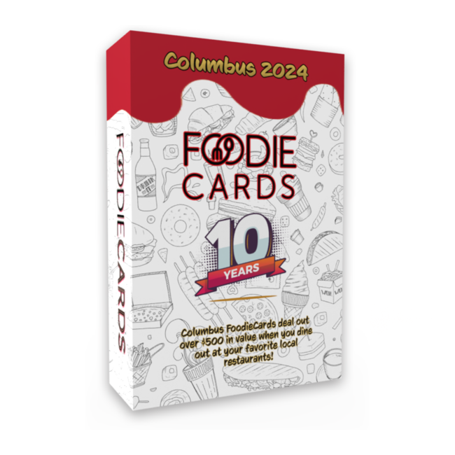 FoodieCards 2024 deal out $10 off your order at amazing restaurants in Columbus Ohio.
